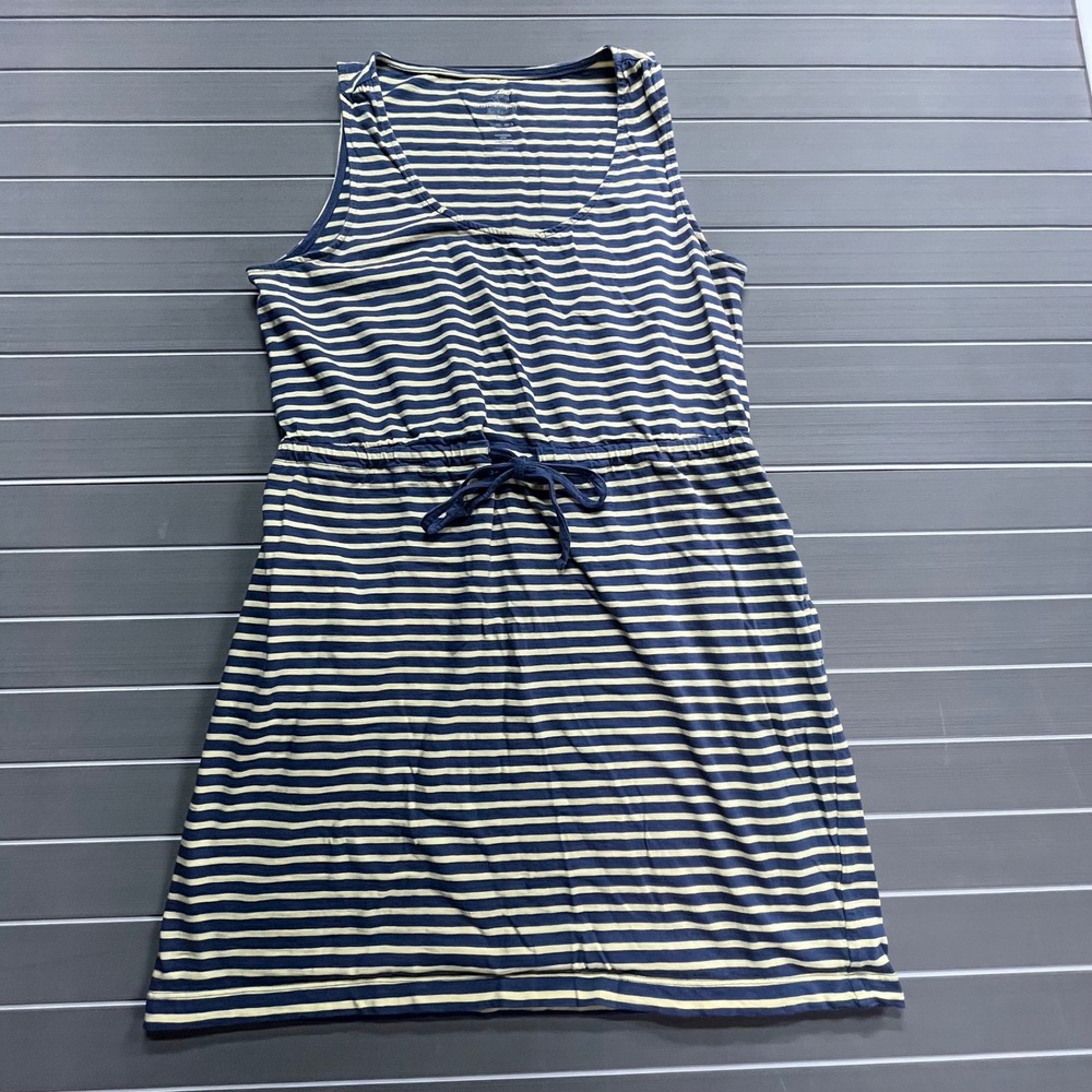 Levi's Established 1853 Blue Cream Striped Drawstring Waist Tank‎ Dress XL